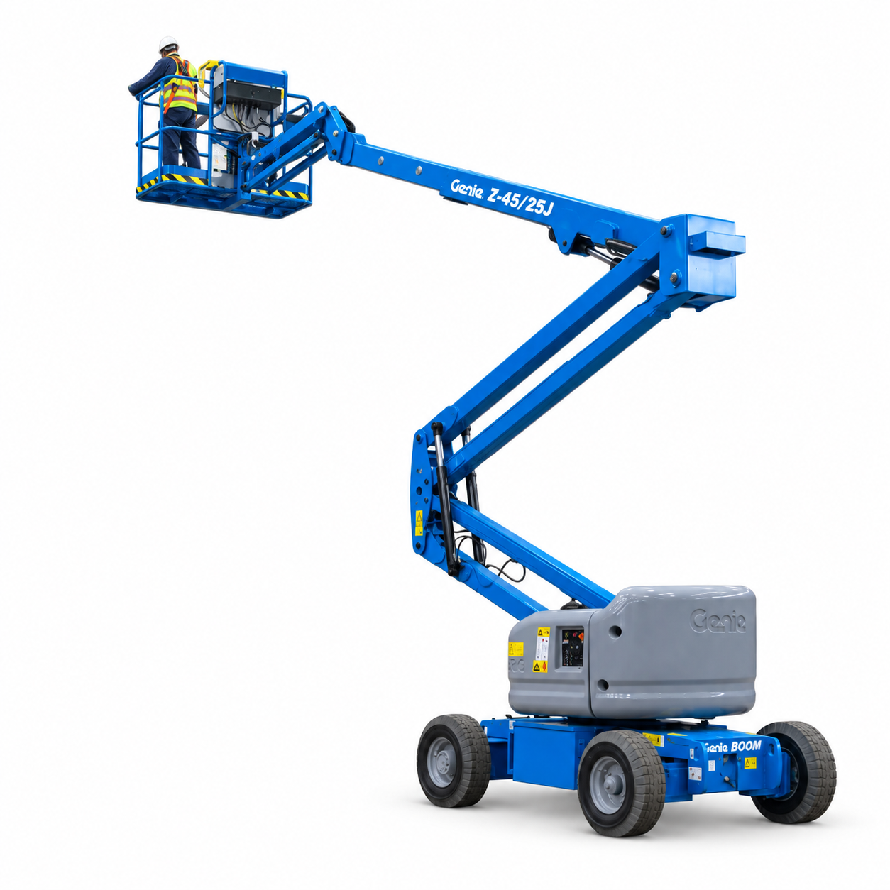 Genie Z-45/25J DC — beyaz fonlu, yükseltilmiş